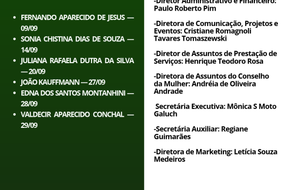 INFORMATIVO DE SETEMBRO